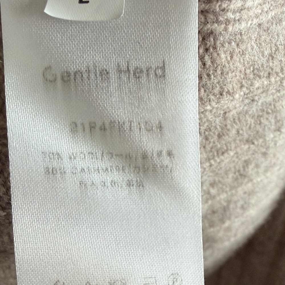 Gentle Herd Ribbed Collared Sweater Taupe Wool Blend Pullover Size L - Picture 14 of 14